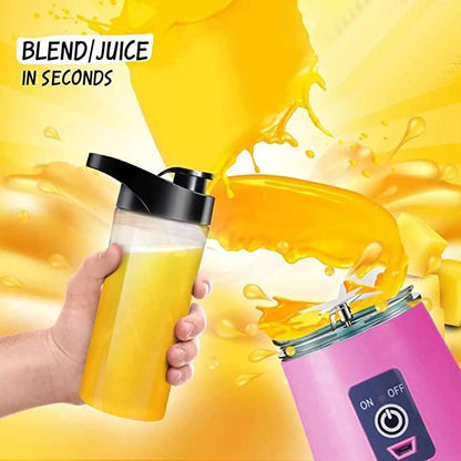 Portable Electric USB Juice Maker Bottle | Blender Grinder Mixer | Rechargeable Bottle with 6 Blades